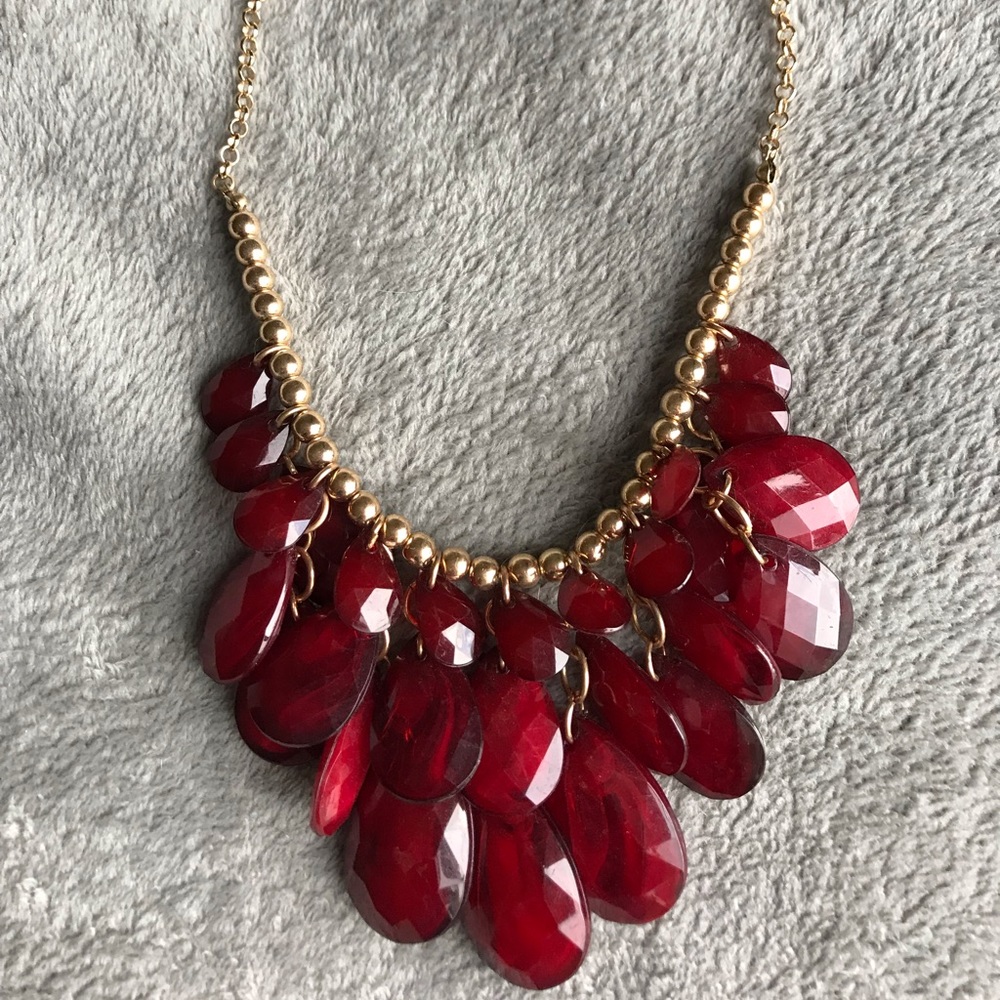 Red H&M statement necklace